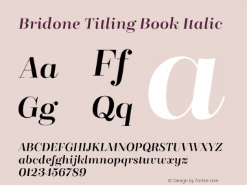 Bridone Titling Book Italic Version 1.000;com.myfonts.tipo-pepel.bridone.titling-book-italic.wfkit2.45Yy图片样张