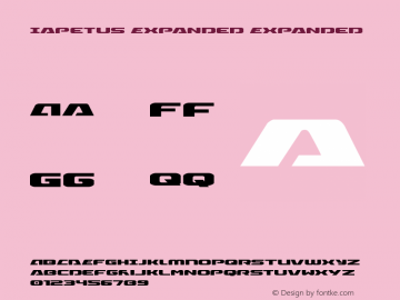 Iapetus Expanded Expanded Version 1.0; 2013 Font Sample