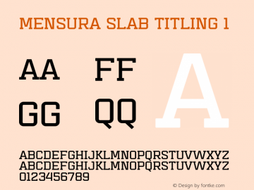 Mensura Slab Titling 1 Version 001.001 ;com.myfonts.graviton.mensura-slab-titling.1.wfkit2.45X4图片样张