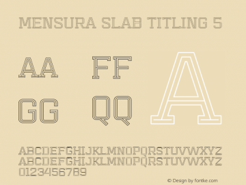 Mensura Slab Titling 5 Version 001.001 ;com.myfonts.graviton.mensura-slab-titling.5.wfkit2.45X9图片样张