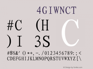 宋体 Regular 4 May, 1994; 1.00, initial release Font Sample