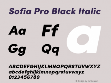 Sofia Pro Black Italic Version 2.000图片样张