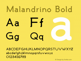 Malandrino Bold Version 1.000 Font Sample