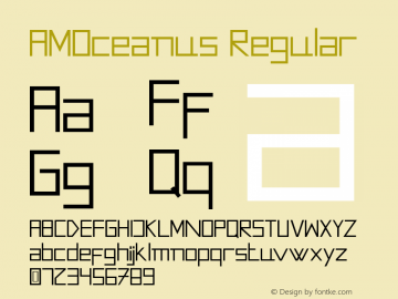 AMOceanus Regular Version 1.000 Font Sample