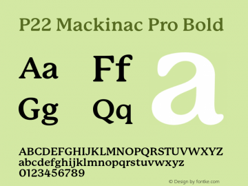 P22 Mackinac Pro Bold 1.000;com.myfonts.ihof.mackinac.pro-bold.wfkit2.3CRT Font Sample