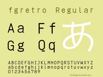 fgretro Regular Version 1 Font Sample