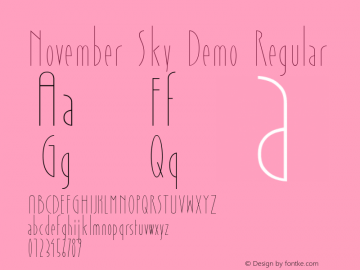 November Sky Demo Regular Version 1.001 Font Sample