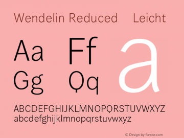 Wendelin Reduced 45 Leicht Version 1.011 Font Sample