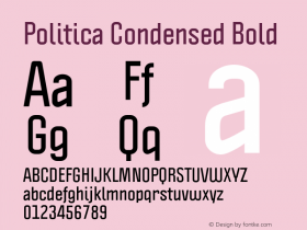 Politica Condensed Bold Version 1.002;PS 001.002;hotconv 1.0.70;makeotf.lib2.5.58329;com.myfonts.sudtipos.politica2.bold-cond.wfkit2.45Z7图片样张