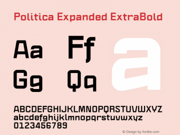 Politica Expanded ExtraBold Version 1.002;PS 001.002;hotconv 1.0.70;makeotf.lib2.5.58329;com.myfonts.sudtipos.politica2.ex-bold-exp.wfkit2.45Zf图片样张