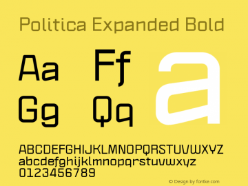 Politica Expanded Bold Version 1.002;PS 001.002;hotconv 1.0.70;makeotf.lib2.5.58329;com.myfonts.sudtipos.politica2.bold-exp.wfkit2.45Z8图片样张