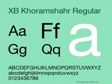 XB Khoramshahr Regular Version 8.005 2009 Font Sample