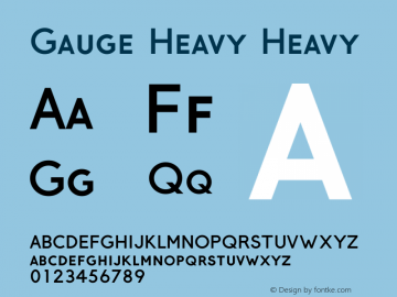 Gauge Heavy Heavy Version 1.30 Font Sample