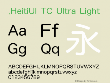 .HeitiUI TC Ultra Light 9.0d9e3图片样张