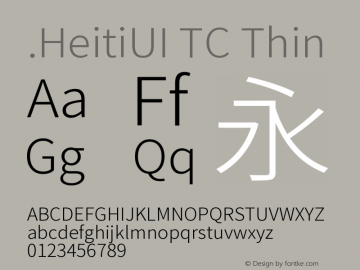 .HeitiUI TC Thin 9.0d8e1图片样张