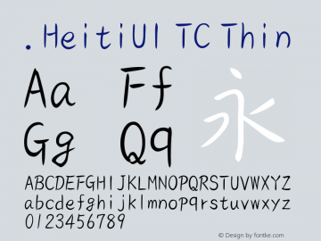 .HeitiUI TC Thin 9.0d8e1图片样张