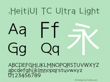 .HeitiUI TC Ultra Light 10.0d4e2图片样张