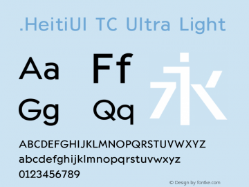 .HeitiUI TC Ultra Light 10.0d4e2图片样张