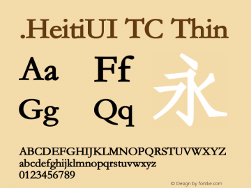 .HeitiUI TC Thin 10.0d4e2图片样张