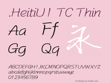 .HeitiUI TC Thin 10.0d4e2图片样张
