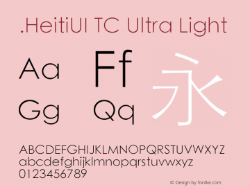 .HeitiUI TC Ultra Light 10.0d5e1图片样张