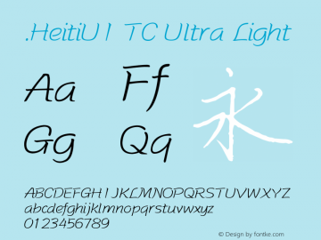 .HeitiUI TC Ultra Light 10.0d4e2图片样张