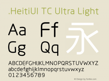 .HeitiUI TC Ultra Light 10.0d4e2图片样张