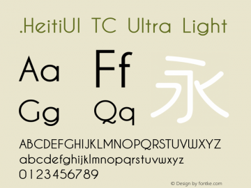 .HeitiUI TC Ultra Light 10.0d4e2图片样张