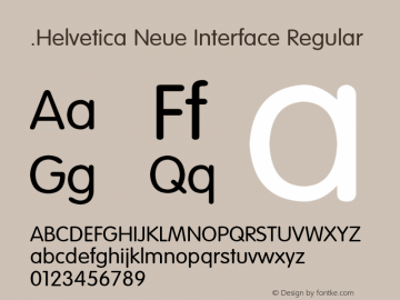 .Helvetica Neue Interface Regular Version 1.00 December 5, 2014, initial release图片样张