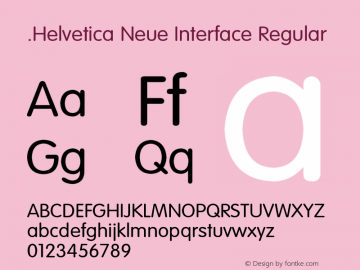 .Helvetica Neue Interface Regular Version 1.00 December 5, 2014, initial release图片样张