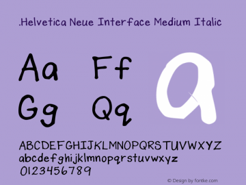 .Helvetica Neue Interface Medium Italic 9.0d51e1图片样张