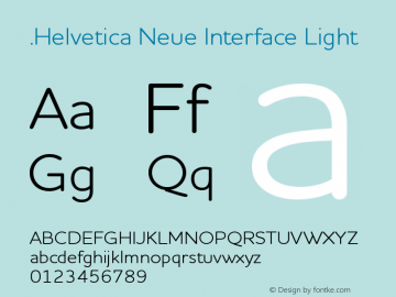 .Helvetica Neue Interface Light 10.0d35e1图片样张