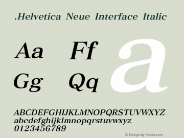 .Helvetica Neue Interface Italic 10.0d35e1图片样张