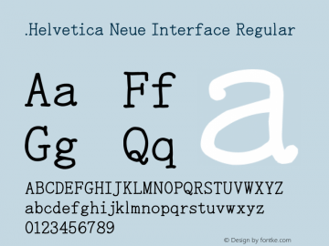 .Helvetica Neue Interface Regular 9.0d51e1 Font Sample