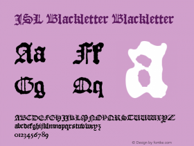 JSL Blackletter Blackletter Version 3.0 Monday, 11 Decem Font Sample