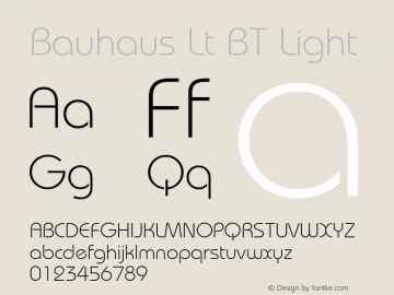 Bauhaus Lt BT Light mfgpctt-v4.4 Jan 4 1999 Font Sample