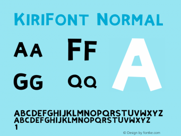 KiriFont Normal Version 000.110 Font Sample