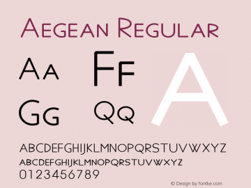 Aegean Regular Version 8.01 Font Sample