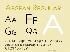 Aegean Regular Version 8.01 Font Sample