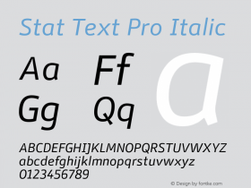 Stat Text Pro Italic Version 1.002 wf-X by Blackyblack图片样张