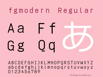 fgmodern Regular Version Font Sample