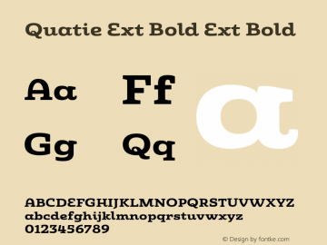 Quatie Ext Bold Ext Bold Version 1.000 Font Sample