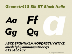 Geometr415 Blk BT Black Italic mfgpctt-v4.4 Jan 4 1999图片样张