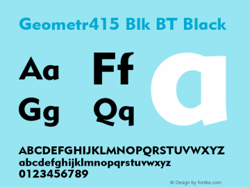 Geometr415 Blk BT Black mfgpctt-v4.4 Jan 4 1999 Font Sample