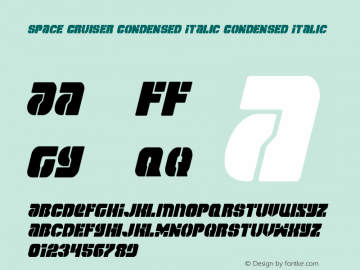 Space Cruiser Condensed Italic Condensed Italic Version 2.0; 2014图片样张