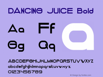 DANCING JUICE Bold Version 1.000 2014 initial release图片样张