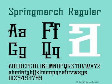 Springmarch Regular Version 1.000 Font Sample