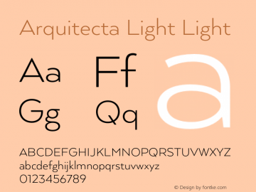 Arquitecta Light Light 1.000 Font Sample