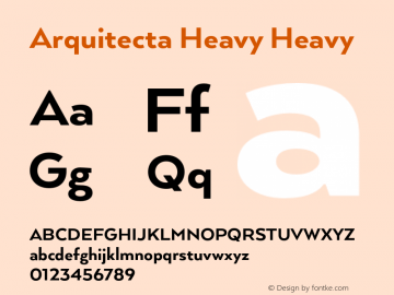 Arquitecta Heavy Heavy 1.000 Font Sample