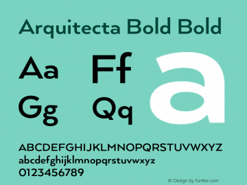 Arquitecta Bold Bold 1.000 Font Sample